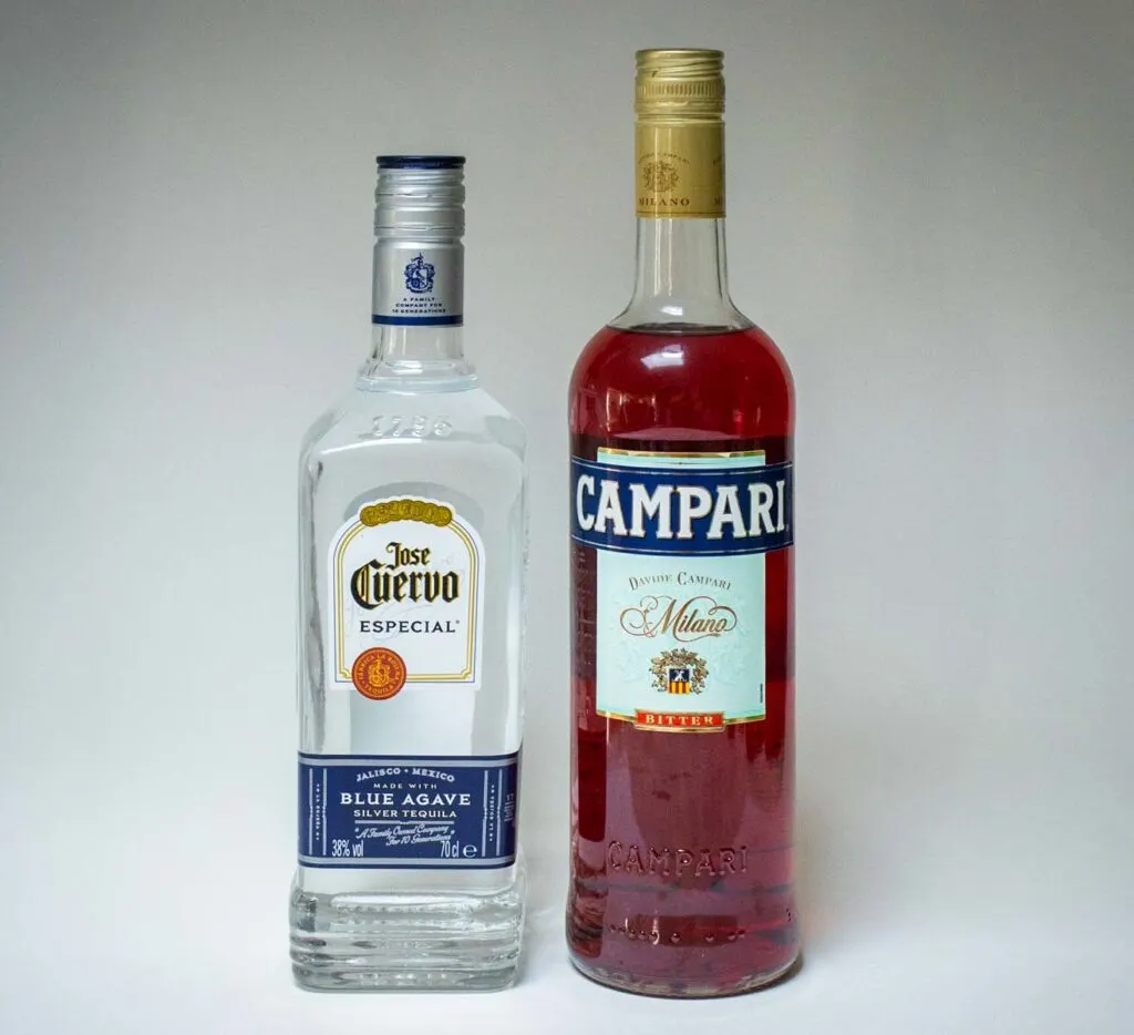 Tequila and Campari Bottles