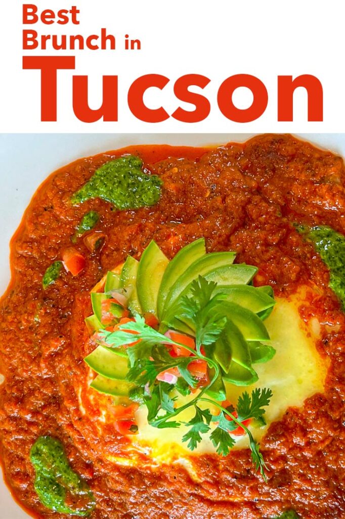 Pinterest image: chilaquiles with caption reading 'Best Brunch in Tucson'