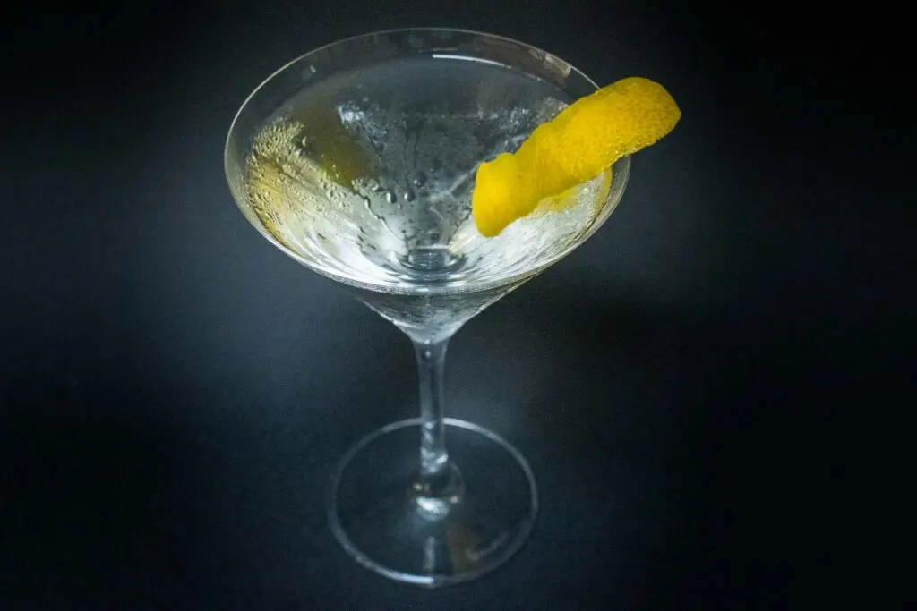 Vesper Martini with Black Background