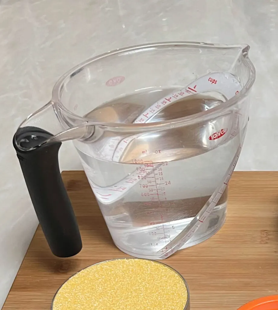 Water in a measuring cup