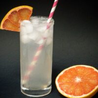 Paloma Cocktail with Grapefruit and Black Background