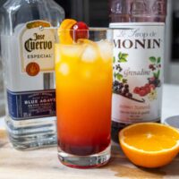 Crafted Tequila Sunrise with Bottles