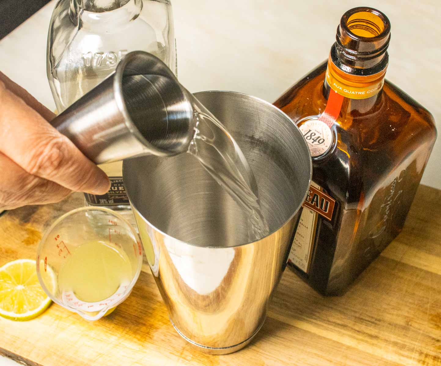 Pouring Liquor into a Margarita