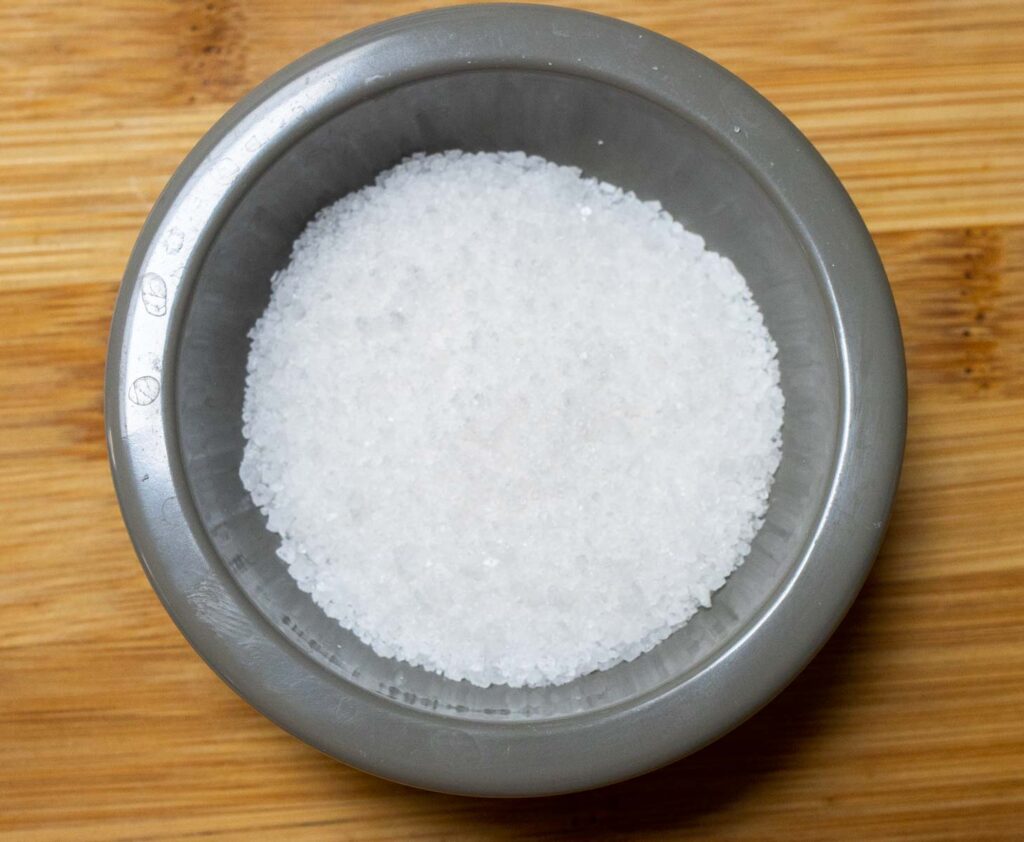 Salt in a small bowl