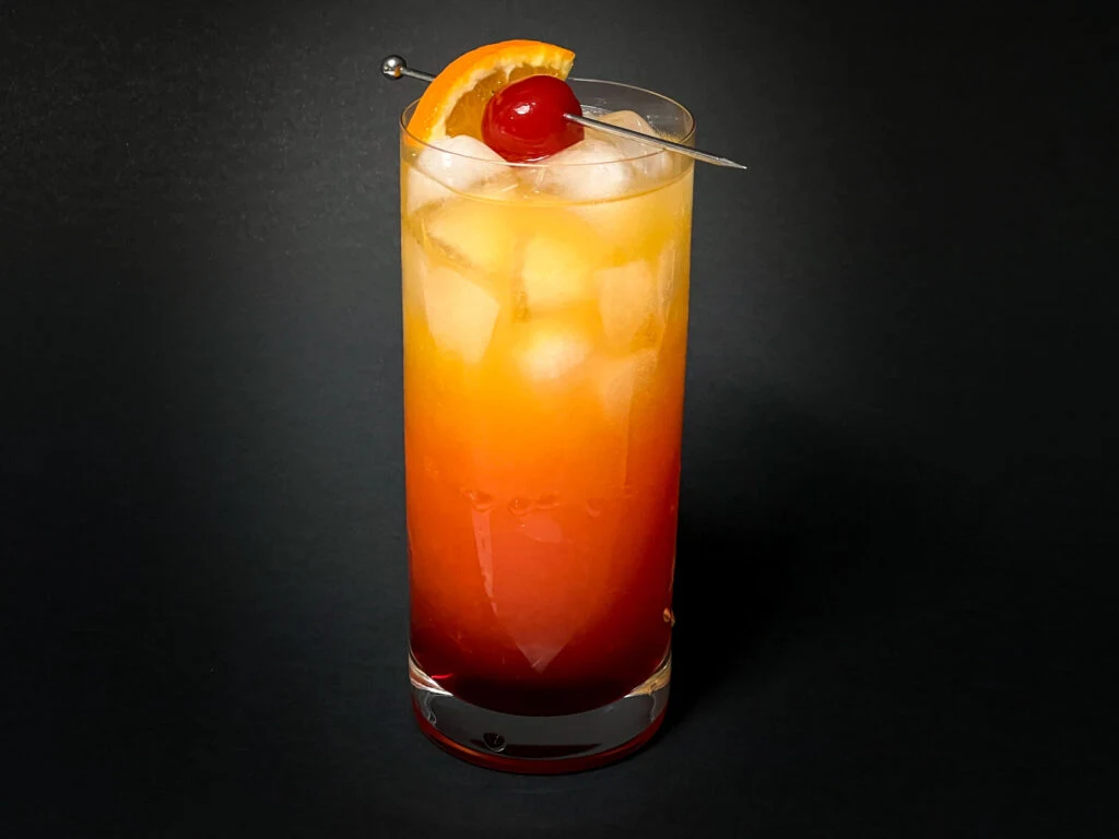 Tequila Sunrise with Black Background
