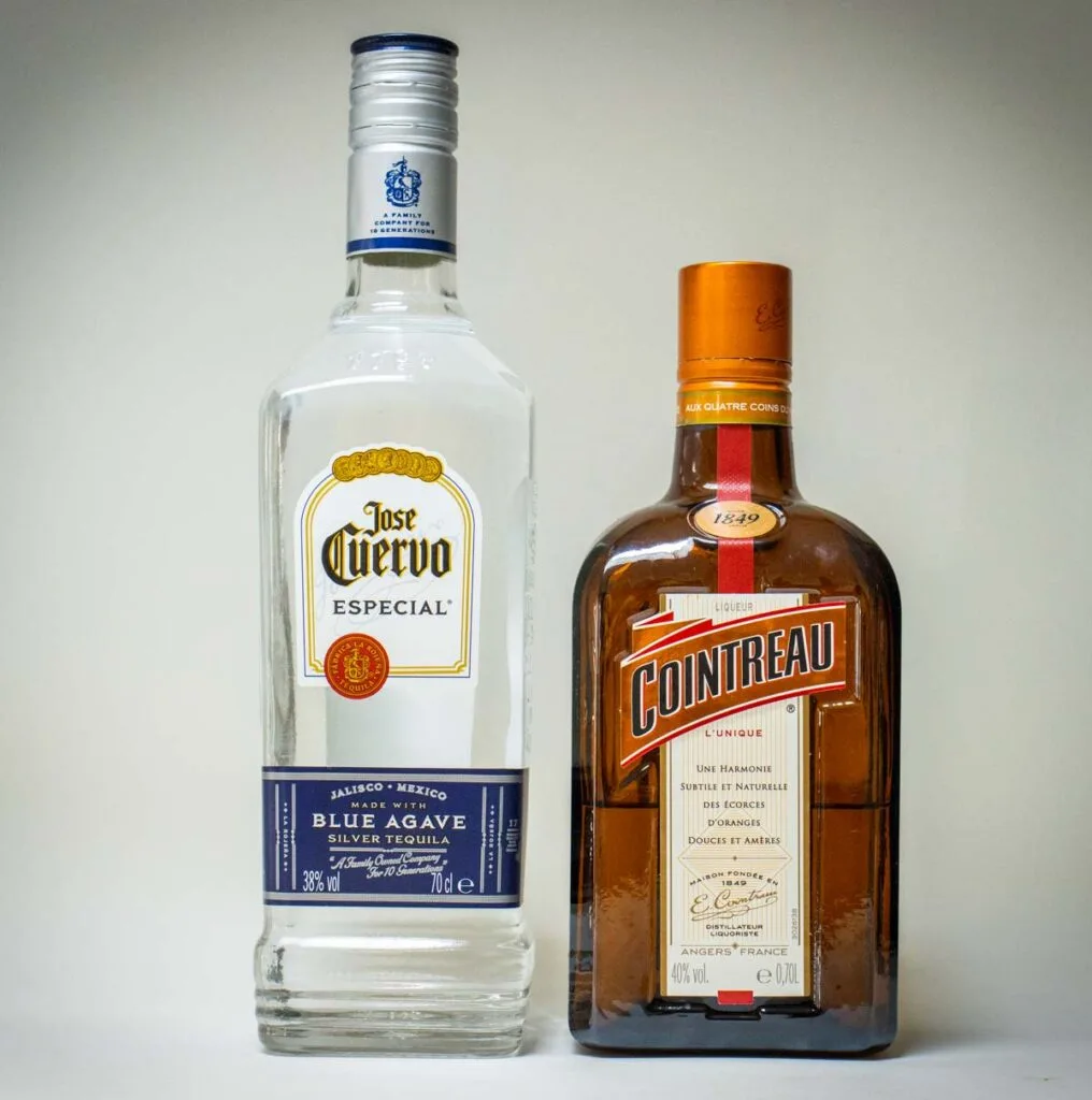 Tequila and Cointreau Bottles
