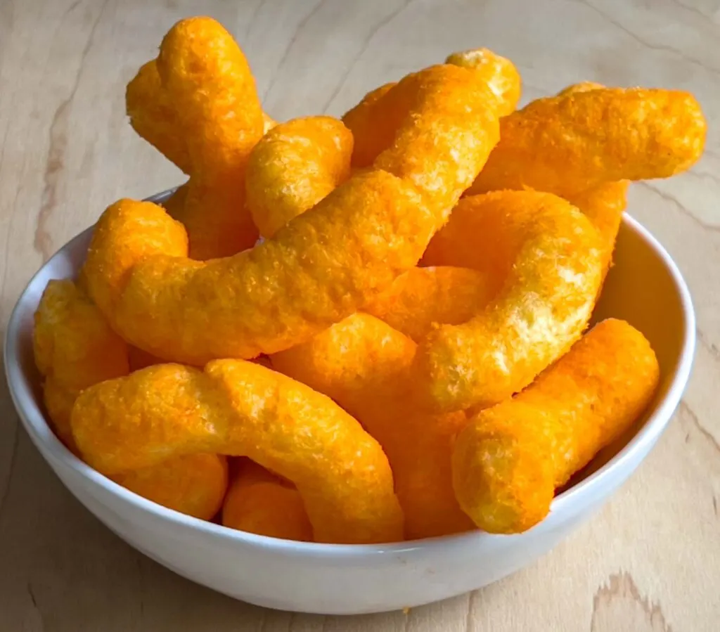 Cheetos Puffs in White Bowl