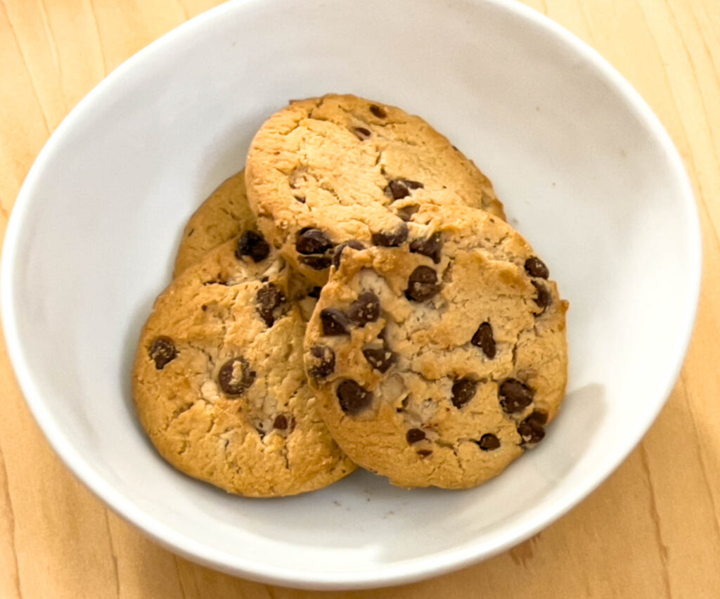 Chips Ahoy Cookies in White Bowl