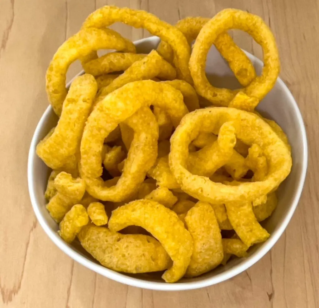 Funyuns in White Bowl