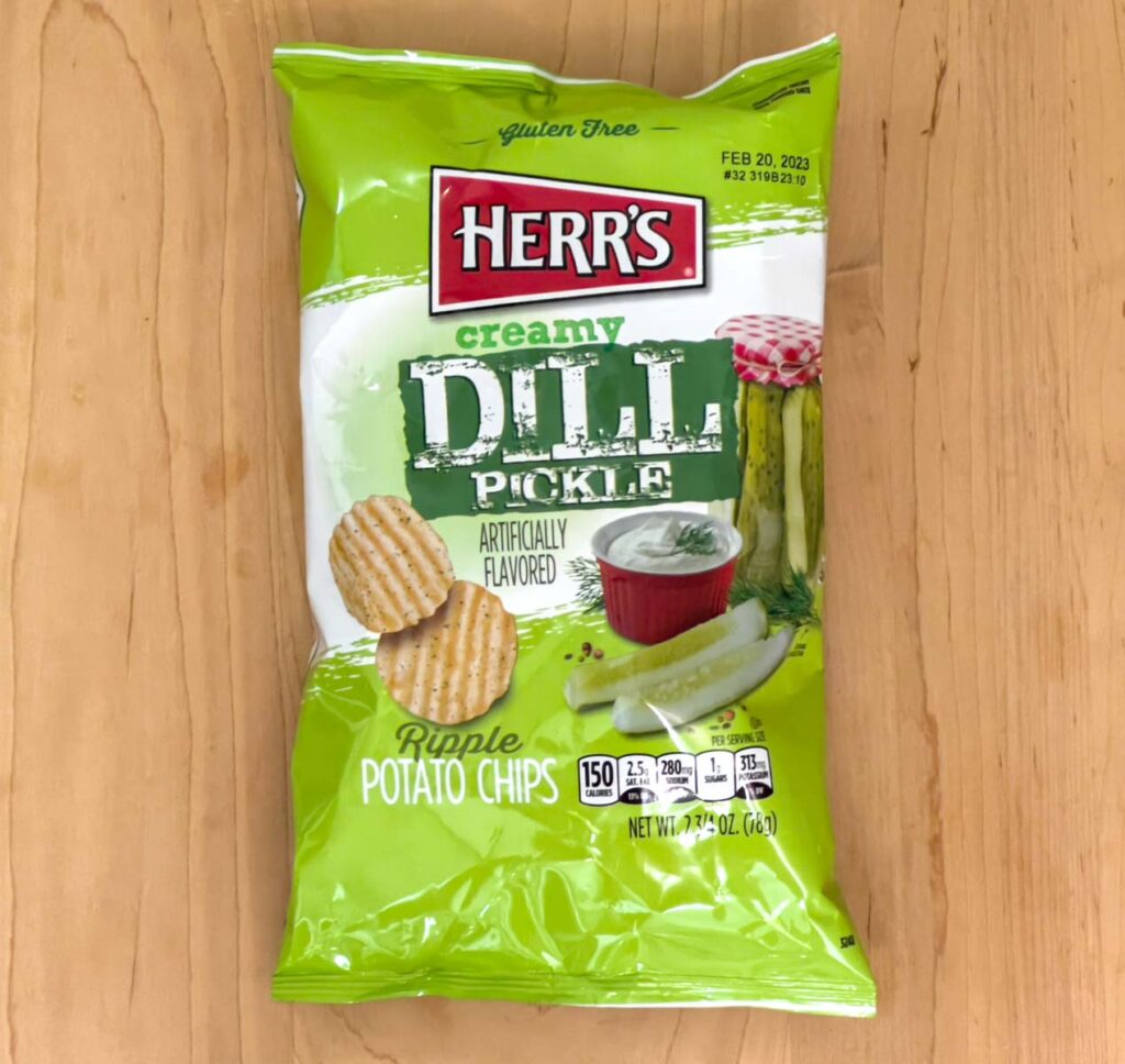 Herrs Dill Pickle Chips Bag