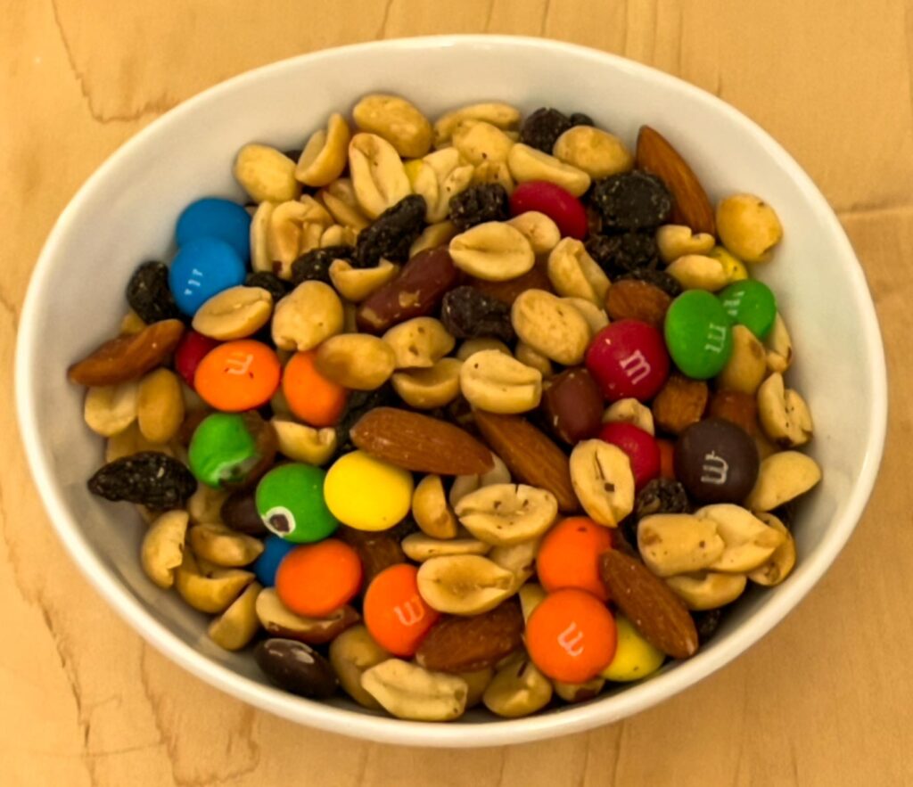 Planters Trail Mix in White Bowl