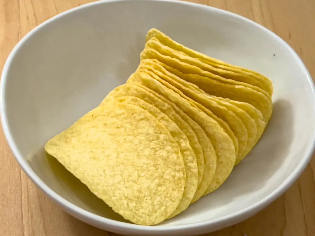 Pringles in White Bowl