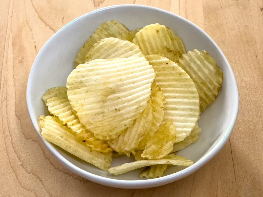 Ruffles Original Chips in White Bowl
