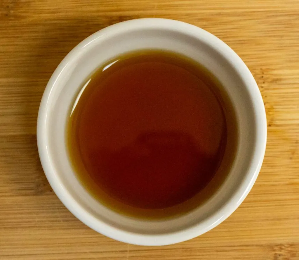 Sesame Oil in a Small White Prep Bowl