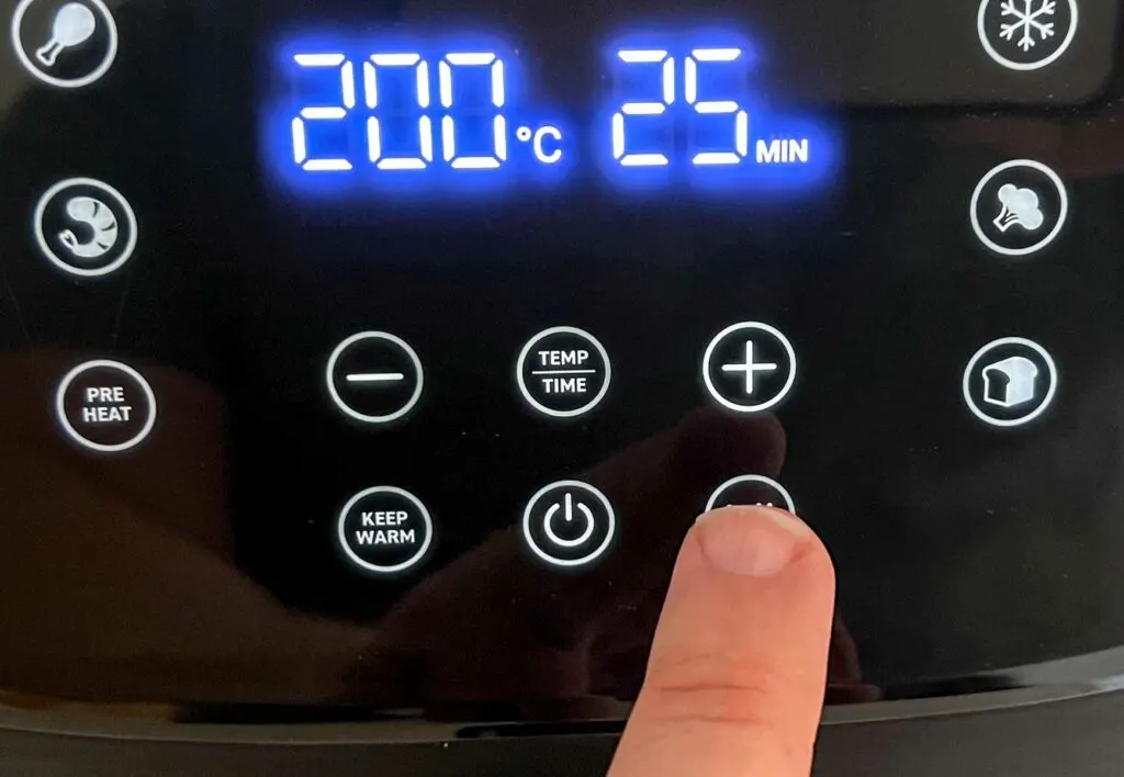 Setting the Air Fryer at 200 Degrees