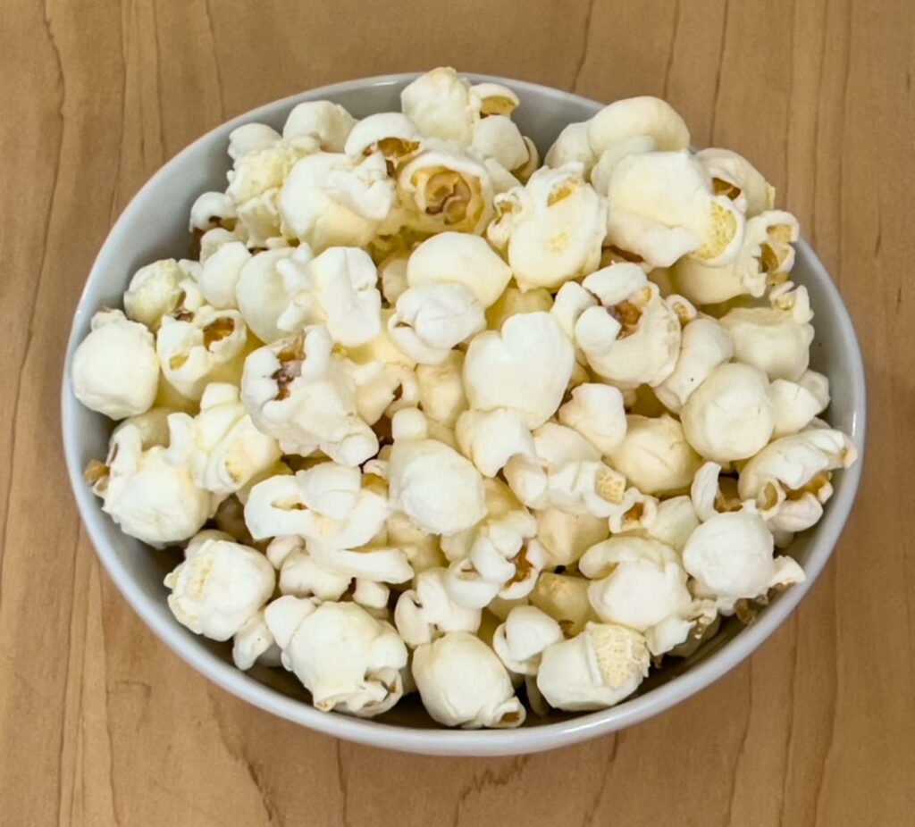 Smartfood White Cheddar Popcorn in White bowl