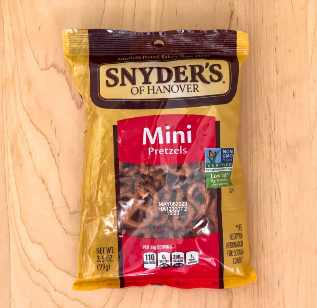 Synders Mini Pretzels in Package