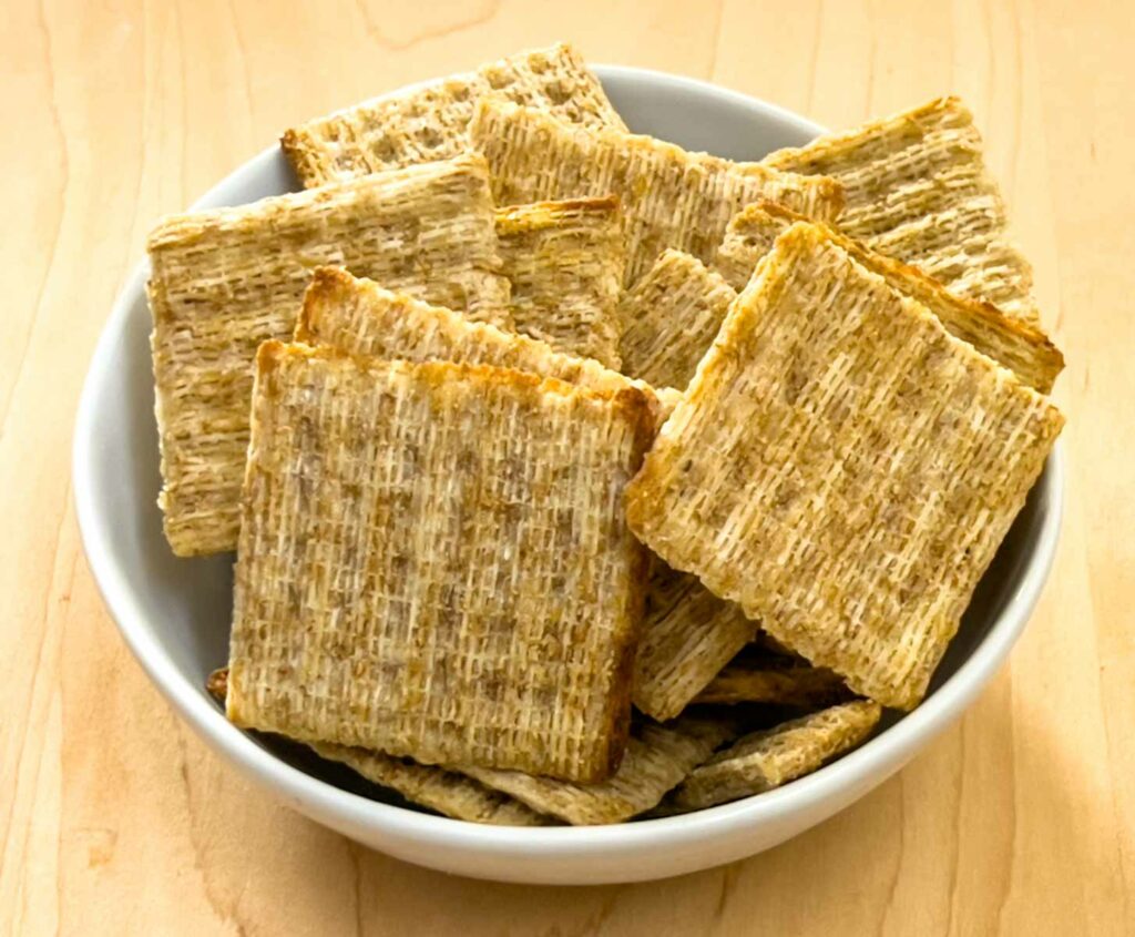 Triscuit Crackers in White Bowl