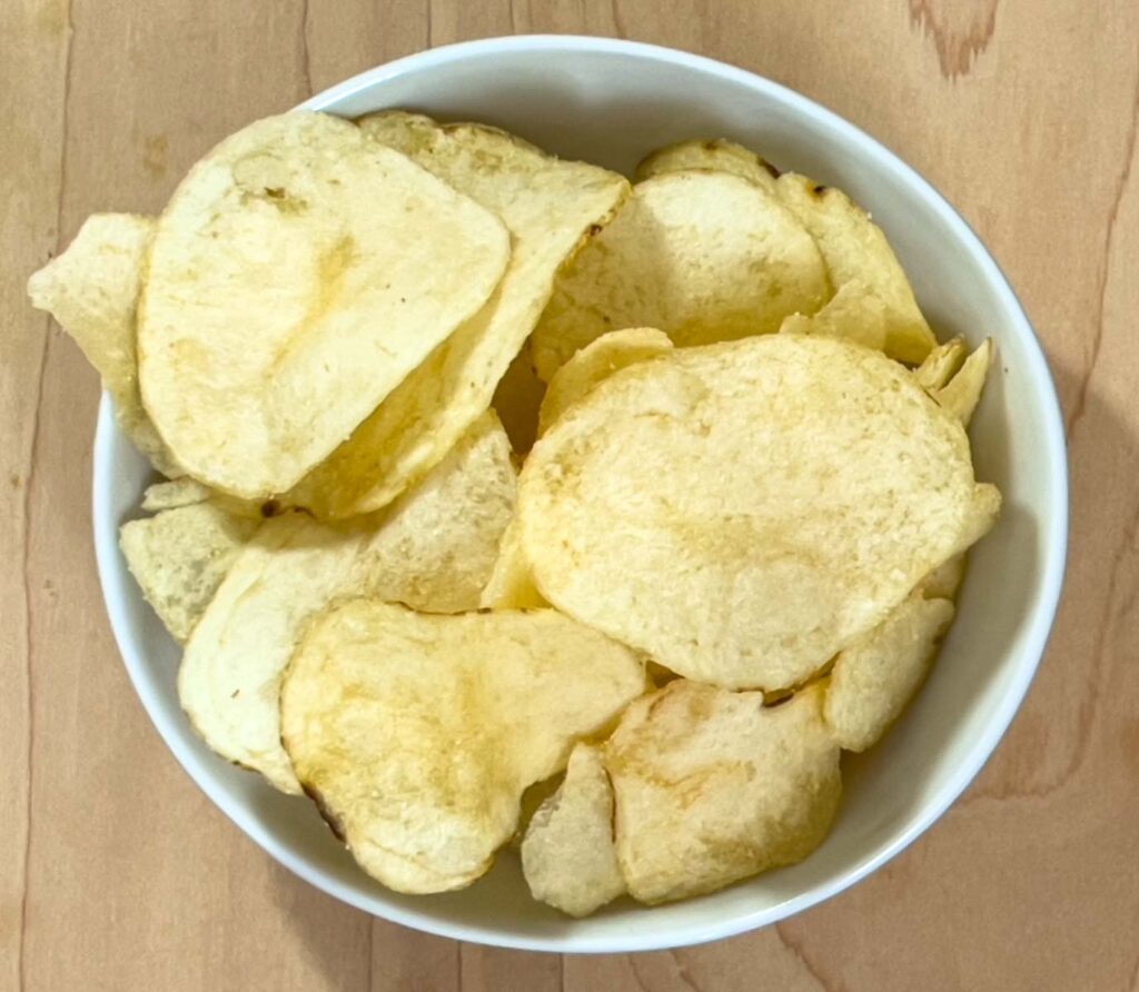 Utz Salt n Vinegar Chips in White Bowl
