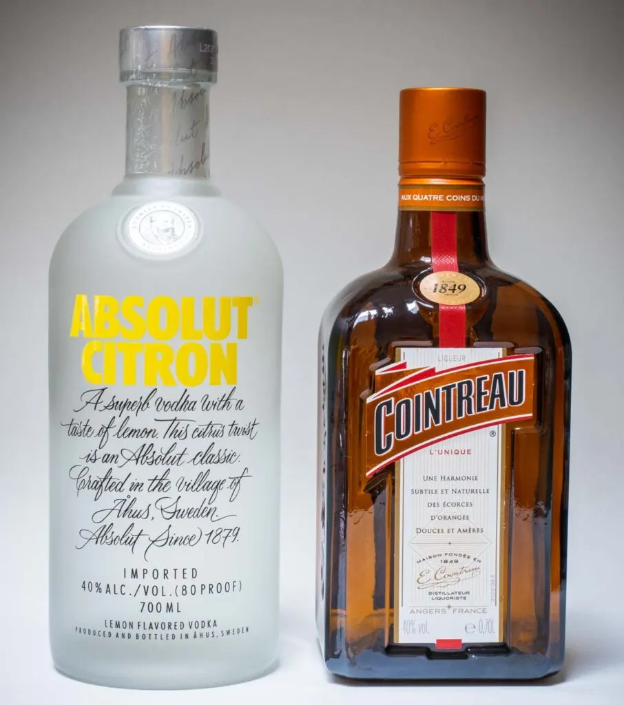 Absolut Citron and Cointreau Bottles