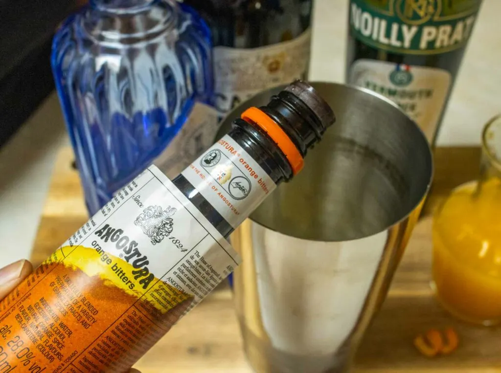 Adding Orange Bitters to a Bronx Cocktail