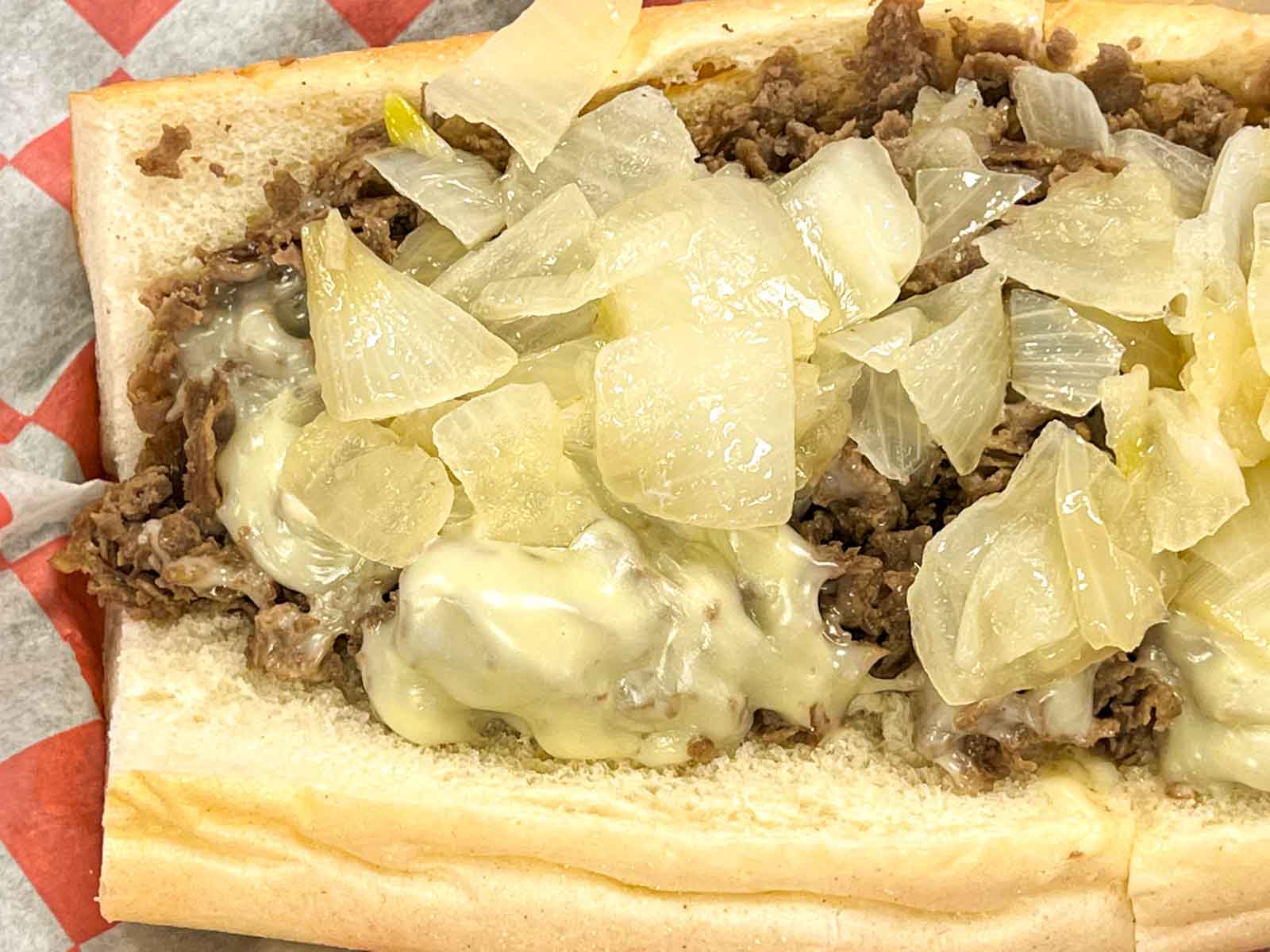 Cheesesteak from Above at Chubbys Steaks in Philadelphia