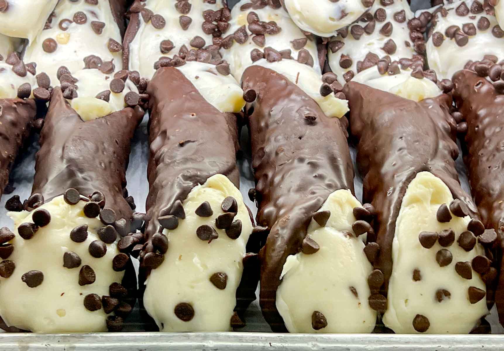 Chocolate Covered Cannoli at Veniero Pasticceria and Caffe in New York City