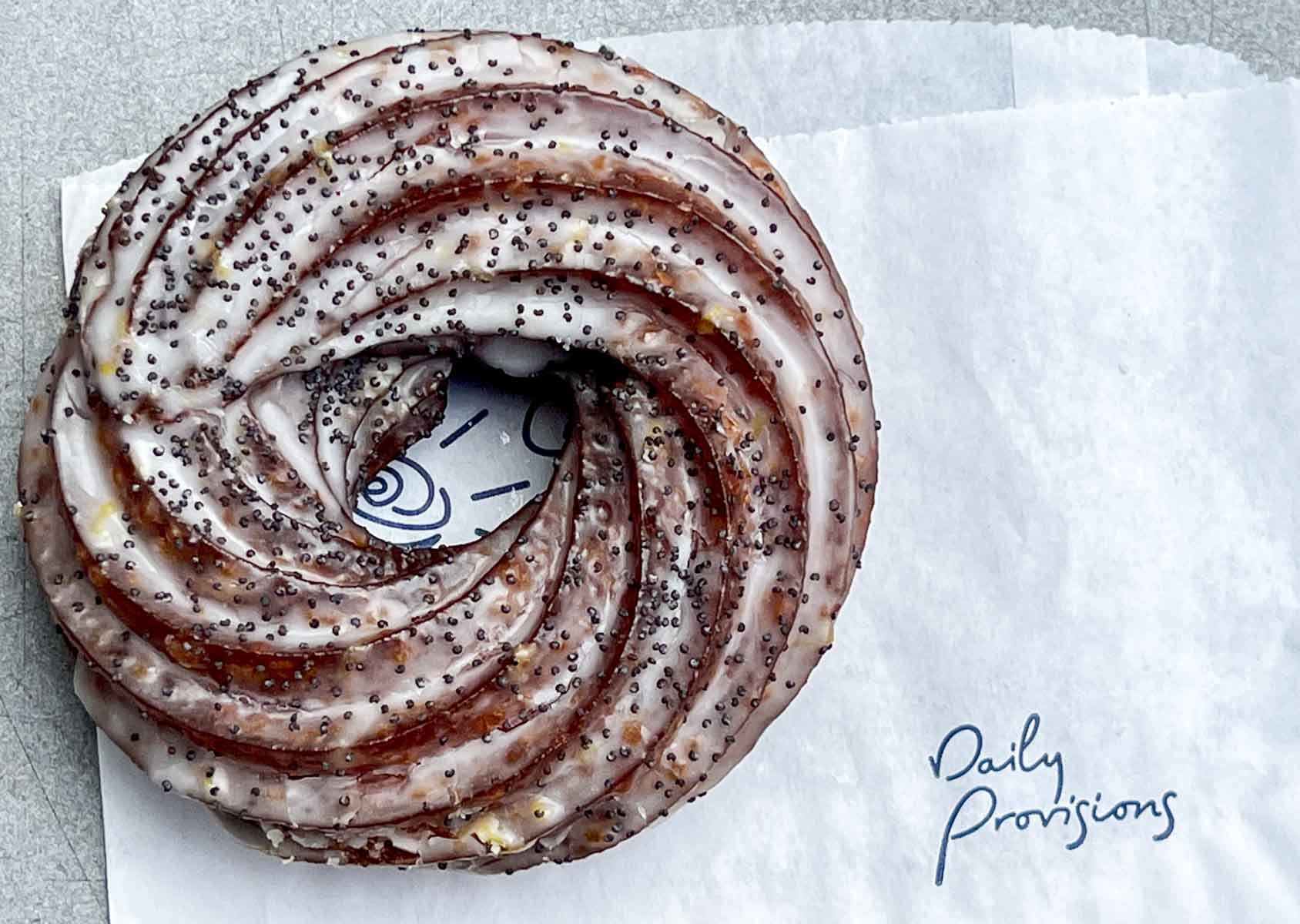 Meyer Lemon Poppy Cruller at Daily Provisions in New York City
