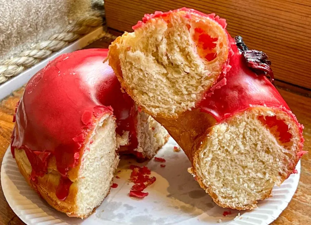 Sliced Hibiscus Donut at Dough Doughnuts in New York City