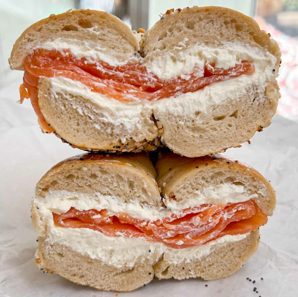 Stacked Bagel and Lox at Ess A Bagel in New York City