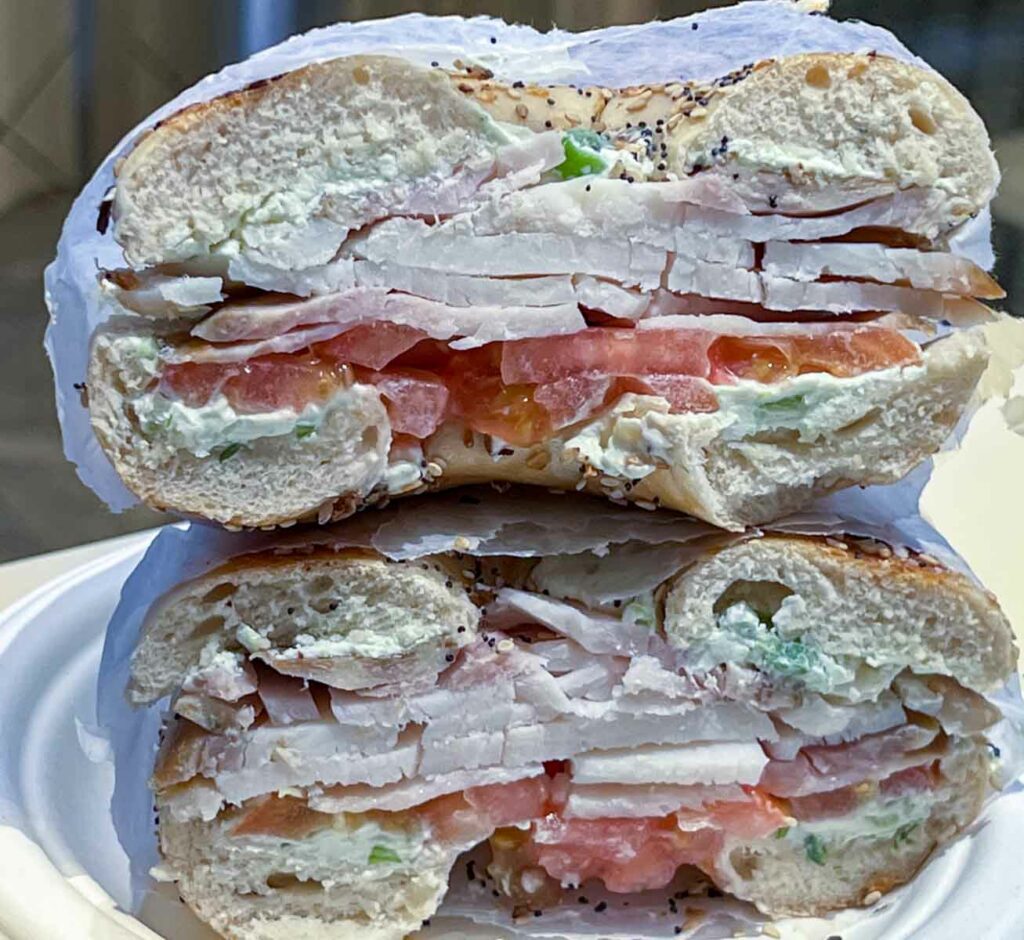 Stacked Sable Bagel Sandwich at Tal Bagels in New York City