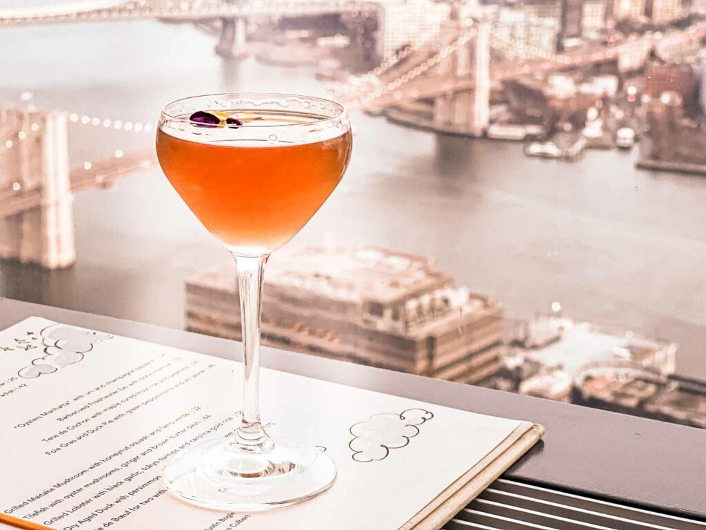 Brooklyn Cocktail with Brooklyn Bridge View at Manhatta