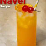Pinterest image: Fuzzy Navel with caption reading 'Fuzzy Navel Recipe
