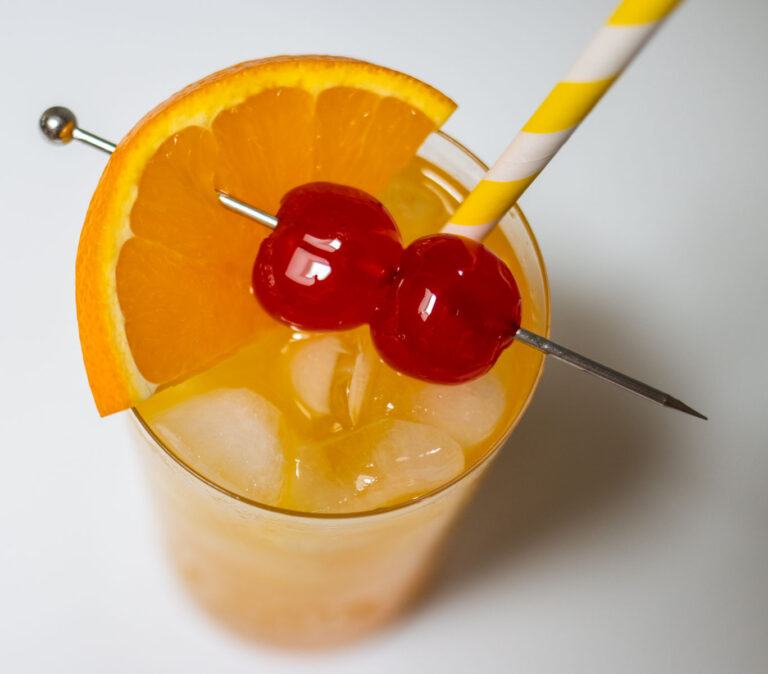 Fuzzy Navel from Above with Straw