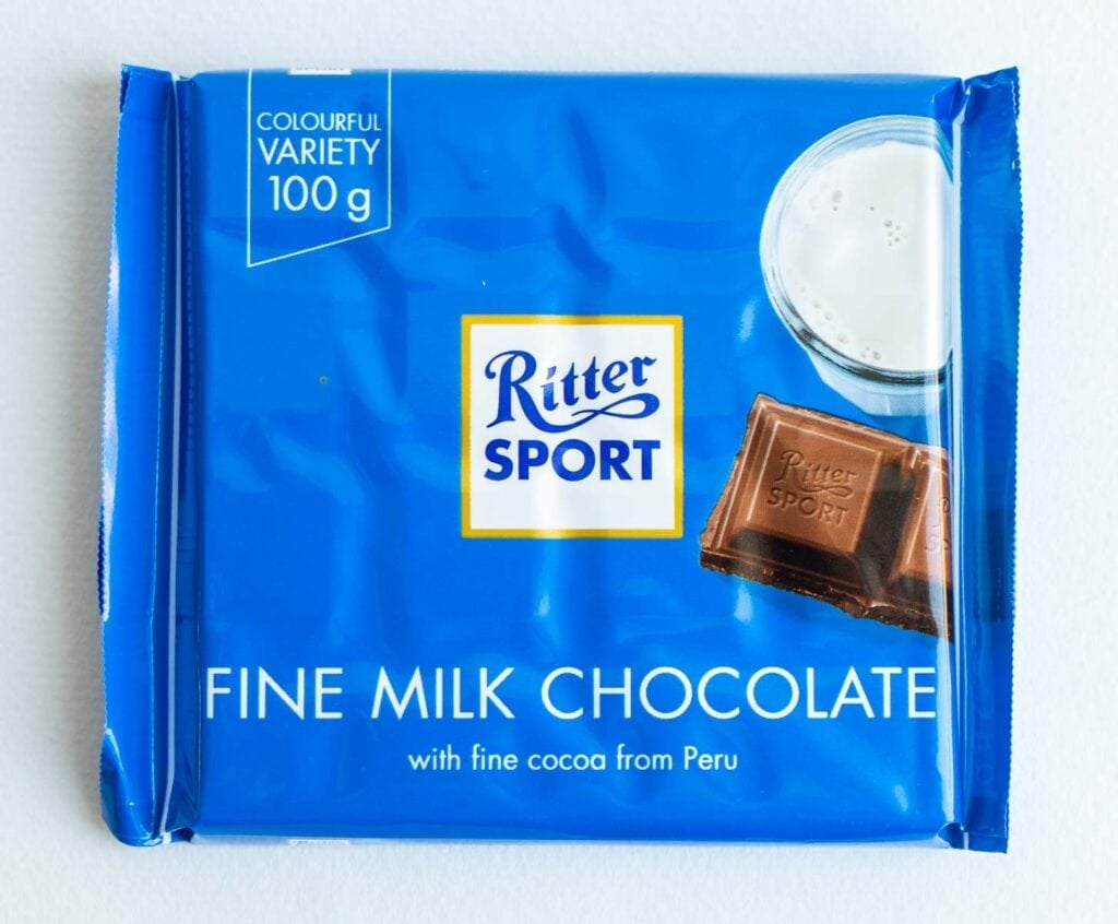 Ritter Fine Milk Chocolate Bar in Wrapper