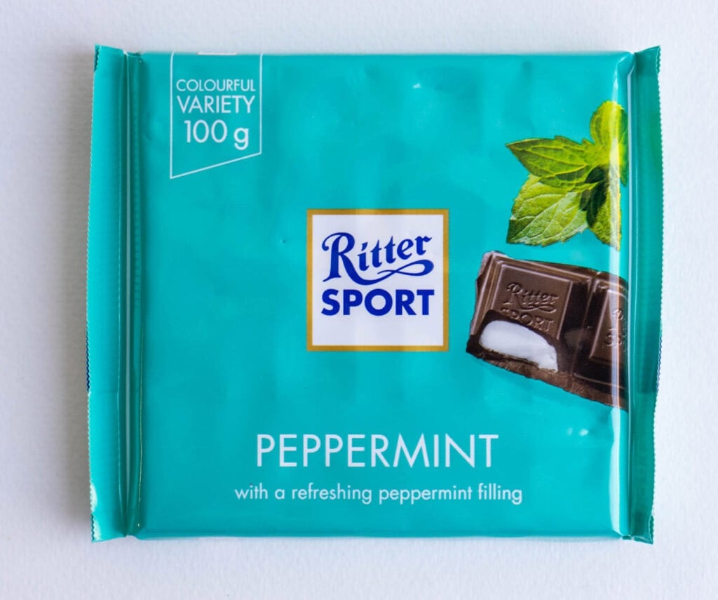 Ritter Peppermint Bar in Wrapper