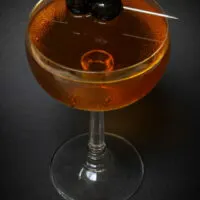 Brooklyn Cocktail from Above with Black Background