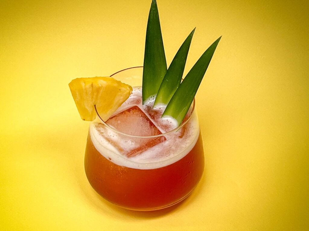 Jungle Bird Cocktail with Yellow Background