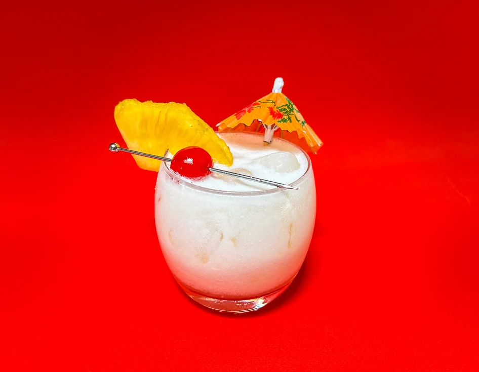 Pina Colada with Red Background