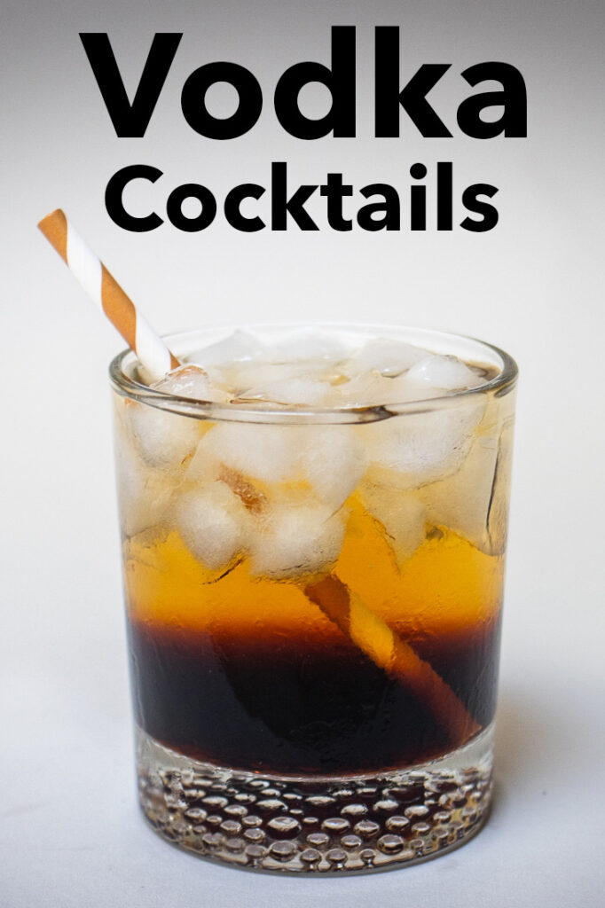 Pinterest image: photo of Cocktail with caption reading "Vodka Cocktails"