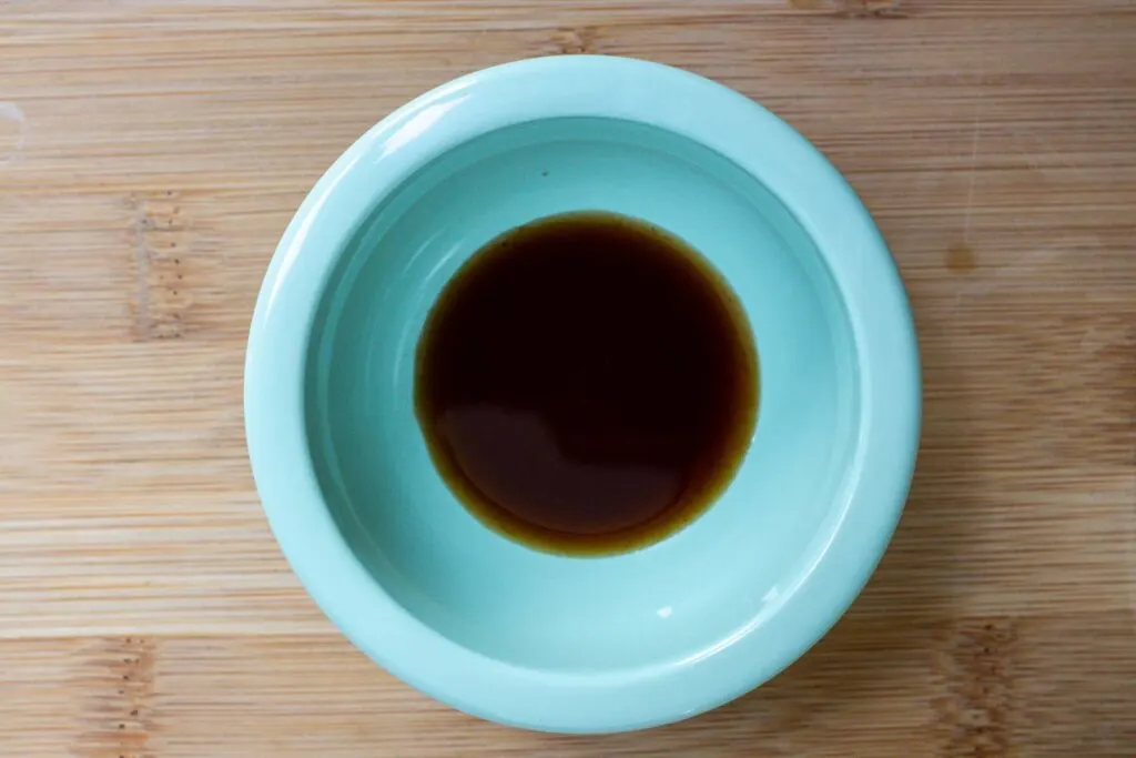 Worcestershire Sauce in a Blue Bowl