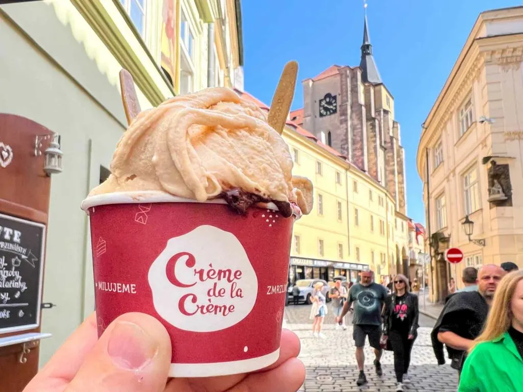 Creme de la Creme Gelato on the Street in Prague