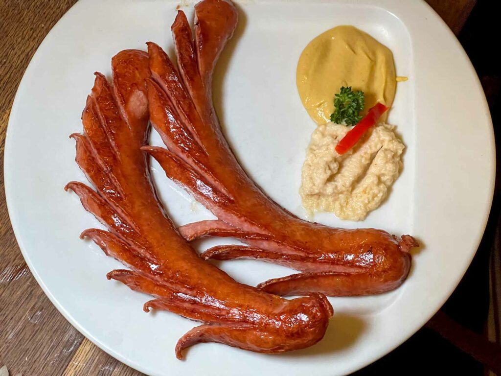 Sausage at U Zlateho Tygra in Prague