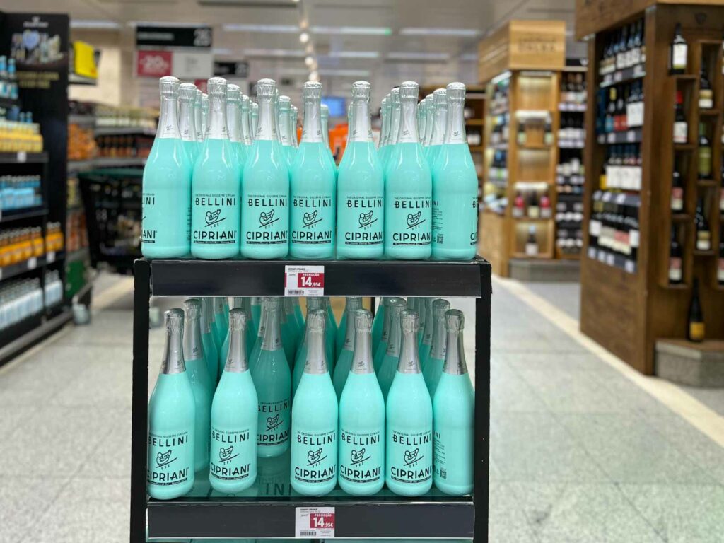 Bottled Bellini from Cipriani in a Supermarket