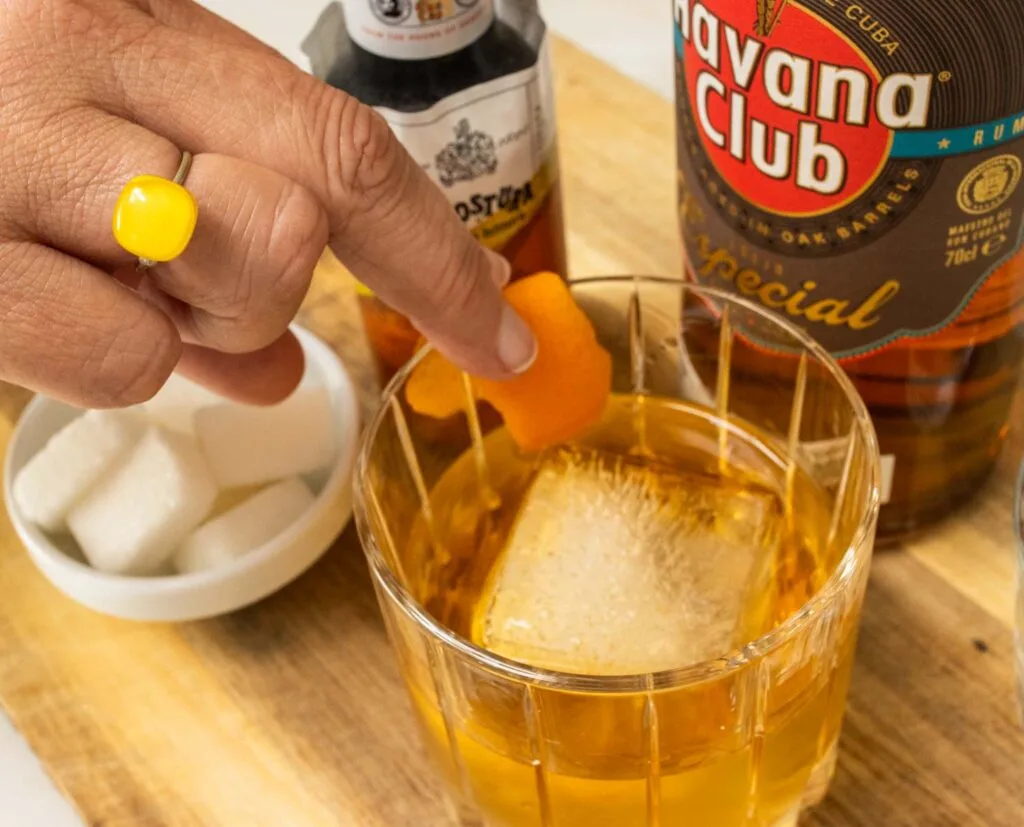 Espressing a Rum Old Fashioned Cocktail