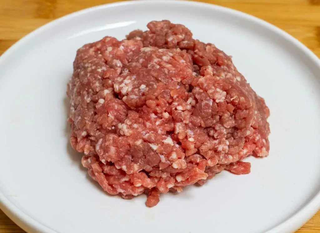 Ground Beef on a white plate
