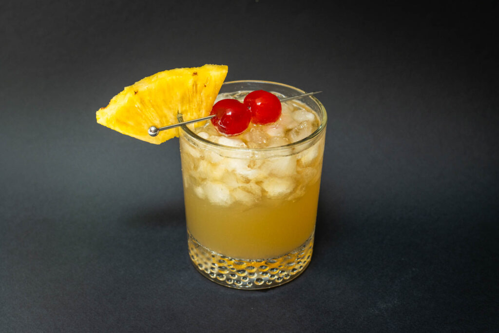 Mai Tai Cocktail with Black Background