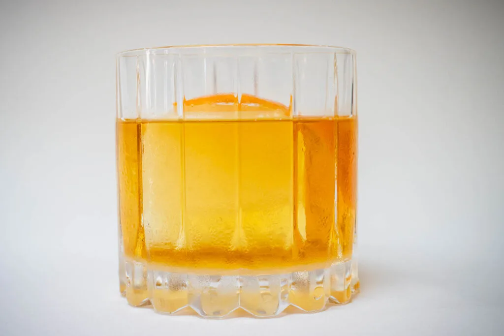 Rum Old Fashioned Cocktail with White Background
