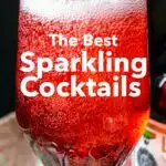 Pinterest image: photo of a Kir Royale with caption reading "The Best Sparkling Cocktails"