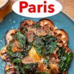 Pinterest image: photo of Waffle with caption reading "Best Brunches in Paris"